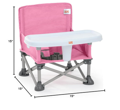 Bright Starts Pop 'N Sit Portable Booster, Indoor/Outdoor Use, Floor Seat with Feeding Tray, Teal, 6 Mos - 3 Yrs