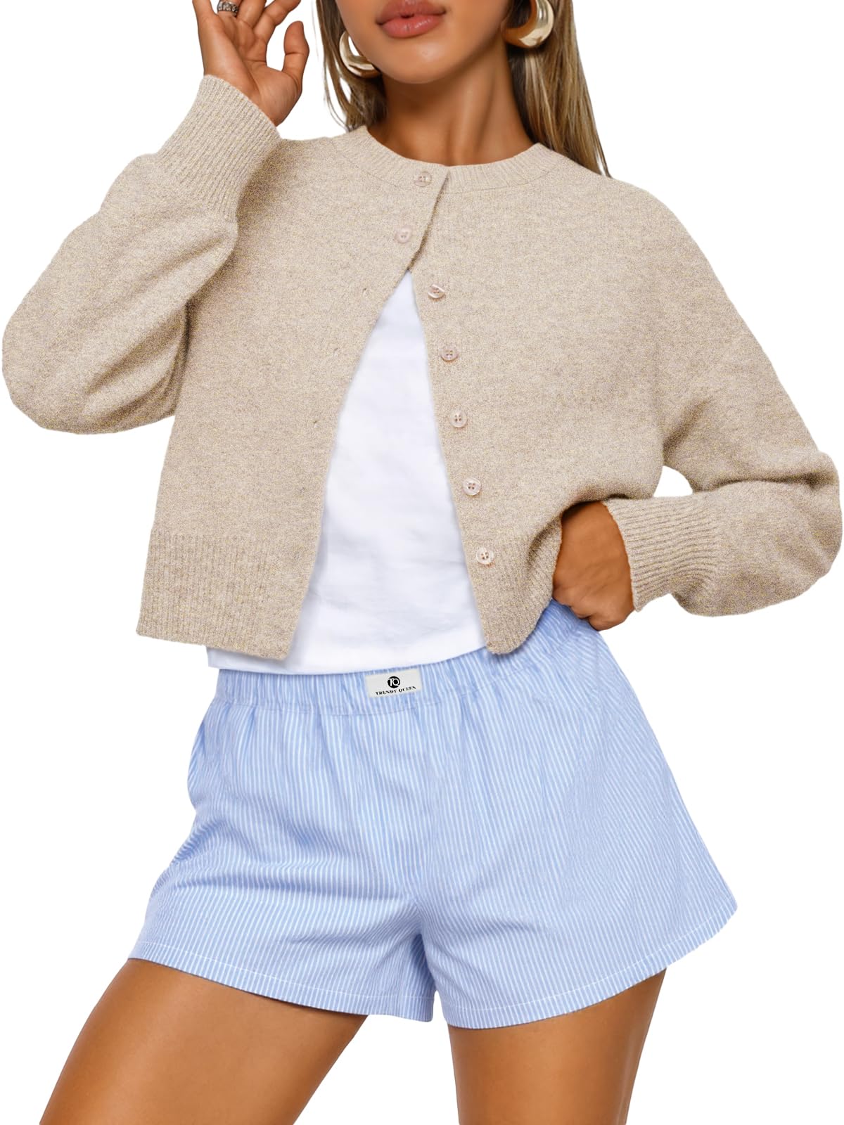 Trendy Queen Cropped Cardigan Sweaters for Women Fall Fashion Clothes 2026