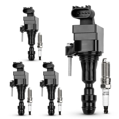 UF667 Ignition Coil & ILZFR6D11 Double Iridium Spark Plug for BMW 2.5-6.0L