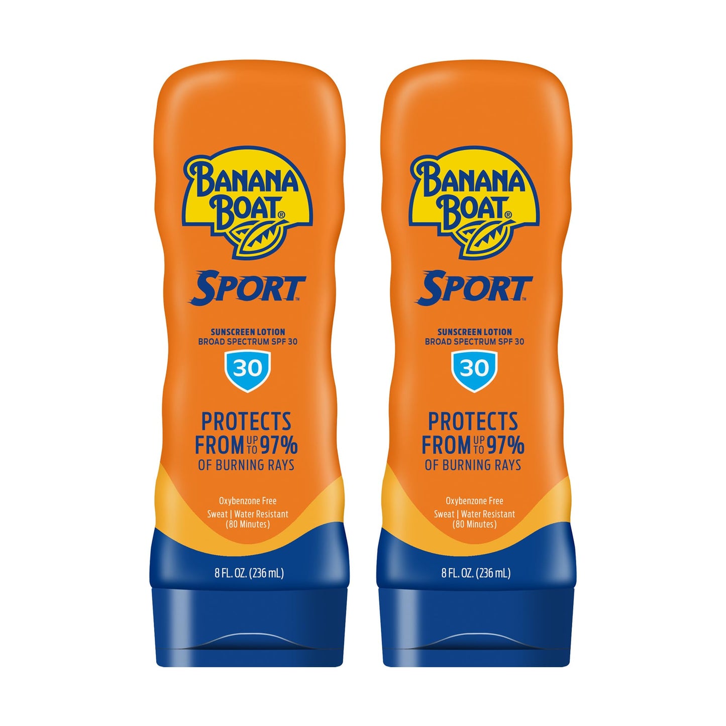 Banana Boat Sport Ultra Sunscreen Lotion SPF 30, Travel Size 3oz Twin Pack, Sweat & Water Resistant Sunblock for Active Lifestyle(Pack of 2)
