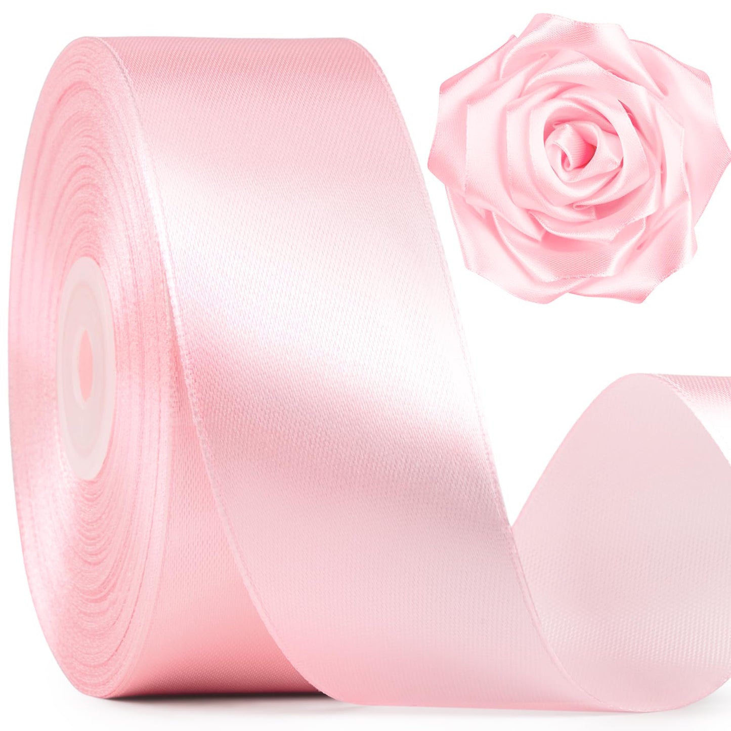 Mauproy Dusty Rose Satin Ribbon, 1-1/2 Inch, 50 Yards