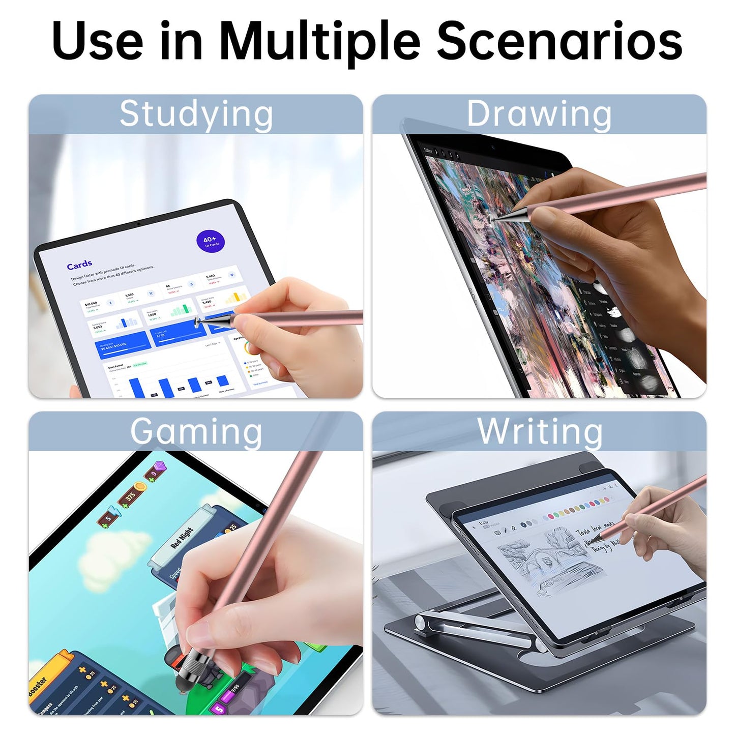 Bopomofo Stylus(5 Pcs),2-in-1 Stylus Pen for Touchscreen,Stylus Pen