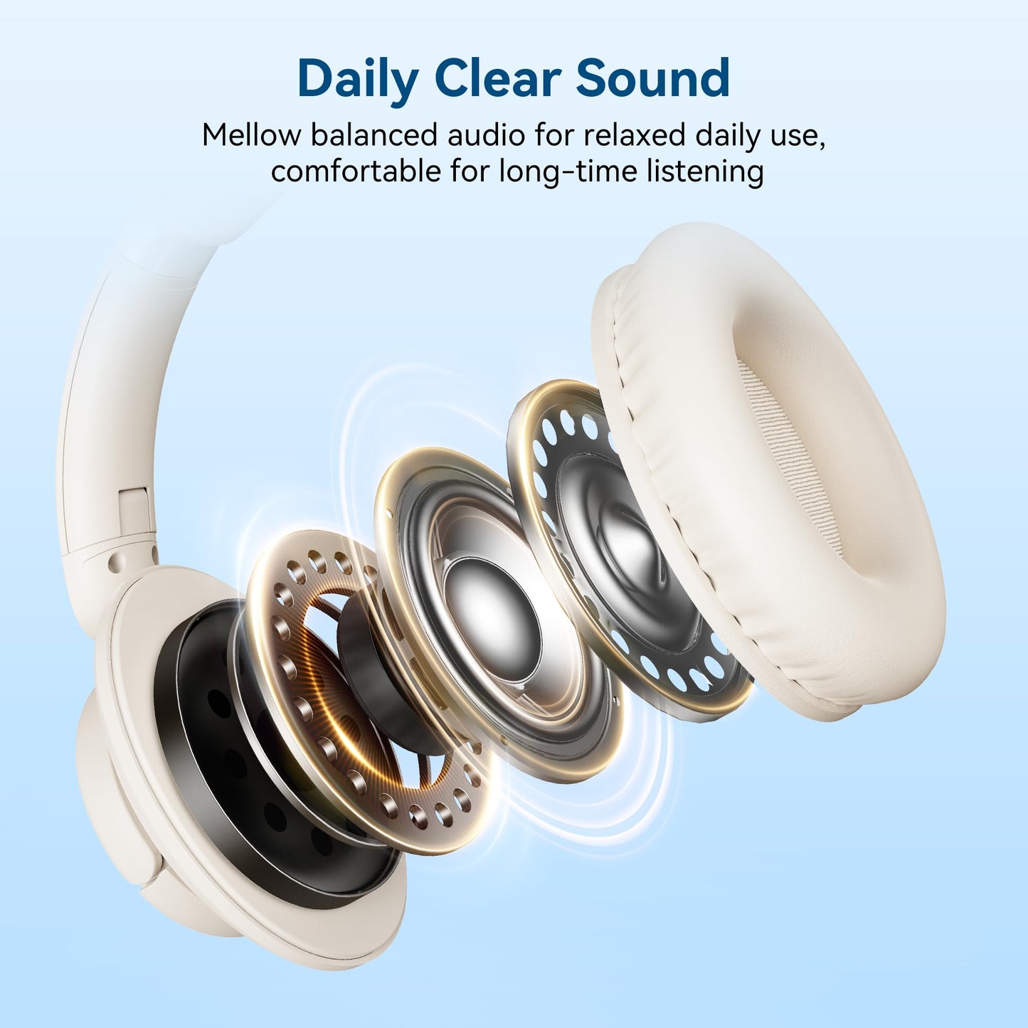 Wired Headphones with Mic, 3.5mm Headphones Volume Control for School Blue