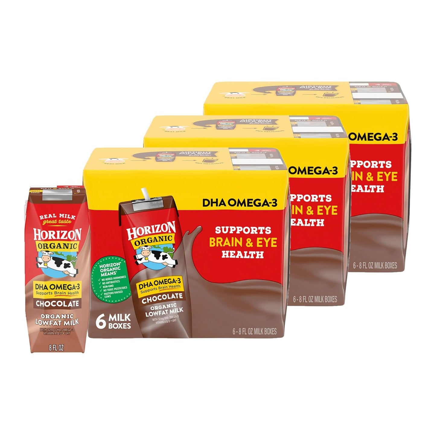 Horizon Organic Shelf Stable Whole Milk Boxes, Pack of 18-8g Protein per Serving