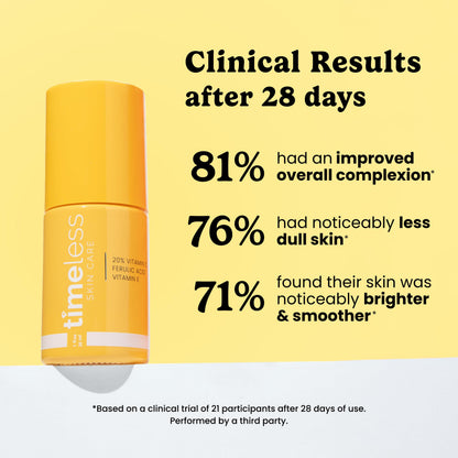 Timeless 20% Vitamin C + E Ferulic Acid Serum, Antioxidant, 4 fl oz