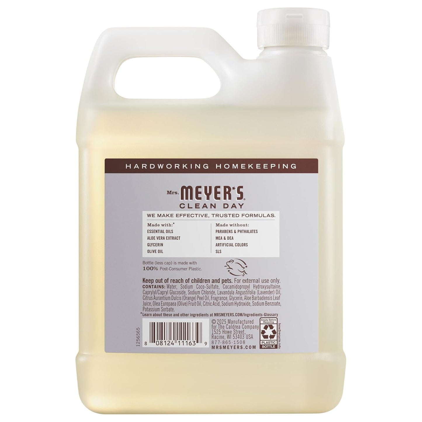 Mrs. Meyer's Clean Day, Hand Soap Refill, Lemon Verbena Scent, 33 Fl Oz