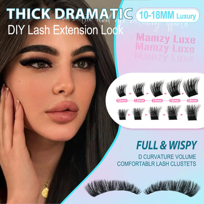 Lash Clusters Wispy 100D Eyelash Clusters 10-18mm Fluff Cluster Eyelash Extensions D Curl No Plastic Feel Individual Lashes Extension 204 Pcs Versatile False Eyelashes Clusters