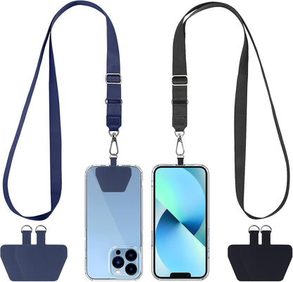 CACOE Phone Lanyard, Black+Dark Blue, 2 Pcs