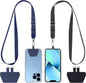 CACOE Phone Lanyard, Black+Dark Blue, 2 Pcs