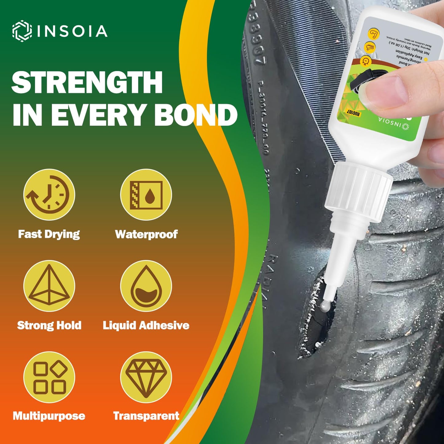 INSOIA Super Medium CA Glue, 20g, Strong Bond, with Precision Tips