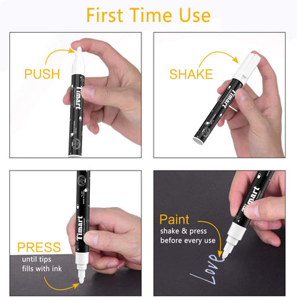 Timart Fine Tip Chalk Markers, Liquid Chalk Pens-8 Pack, 1mm Point
