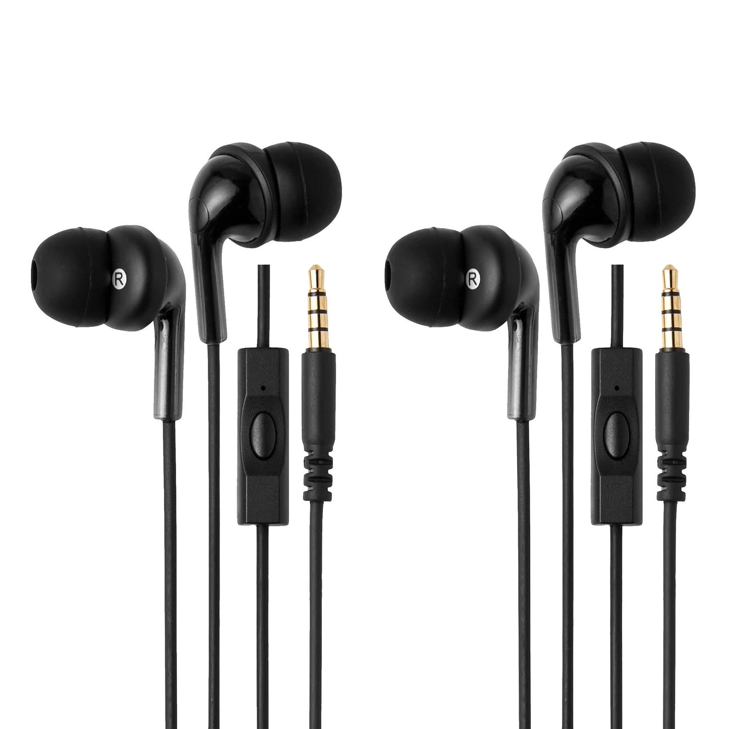 Amazon Basics Wired Earbuds with Microphone, In-Ear Headphones, 3.5mm Jack, High Definition Sound, Secure Fit, 4.2 ft Cable, S/M/L Ear Tips, Black