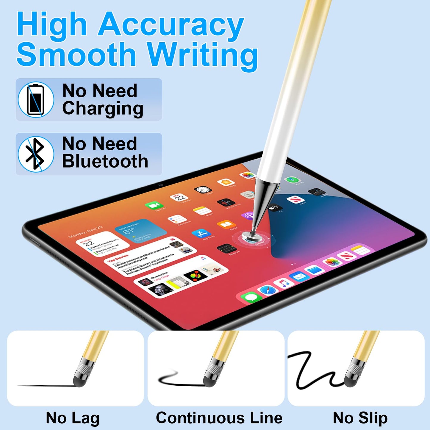 Bopomofo Stylus(5 Pcs),2-in-1 Stylus Pen for Touchscreen,Stylus Pen