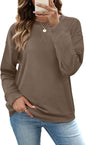 RUMIA Women's Crew Neck Sweatshirt Long Sleeve Tops for Women Fall Clothes