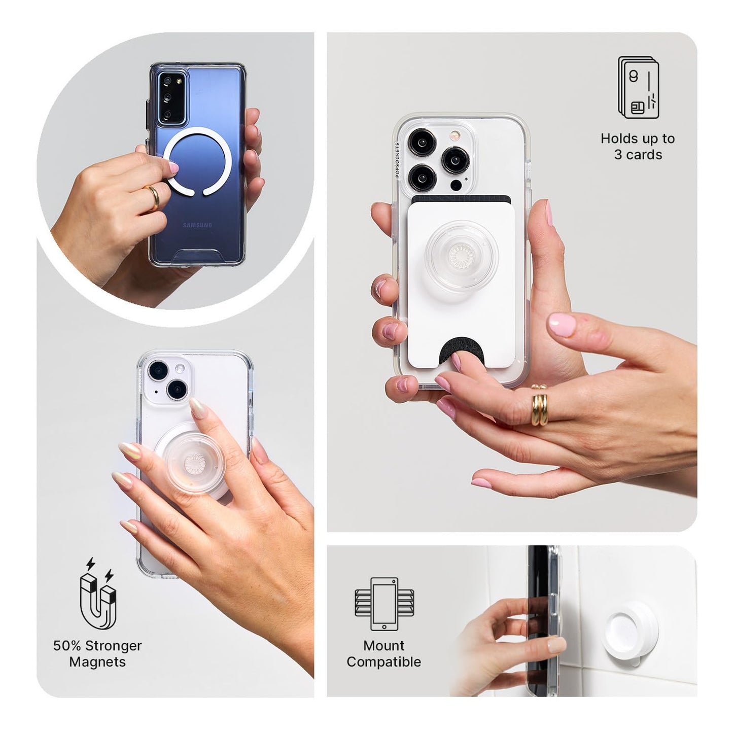 PopSockets Adhesive Phone Grip, Holder- Lace Noir
