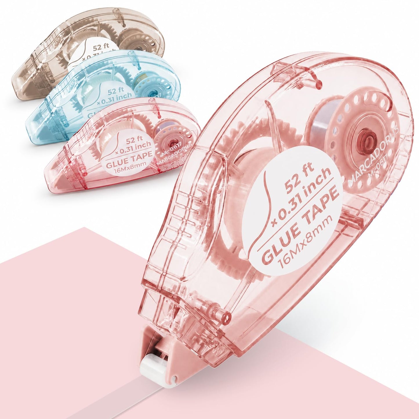 MARCADORUS Glue Tape for Scrapbooking, Double Sided Tape Roller 106Ft Total