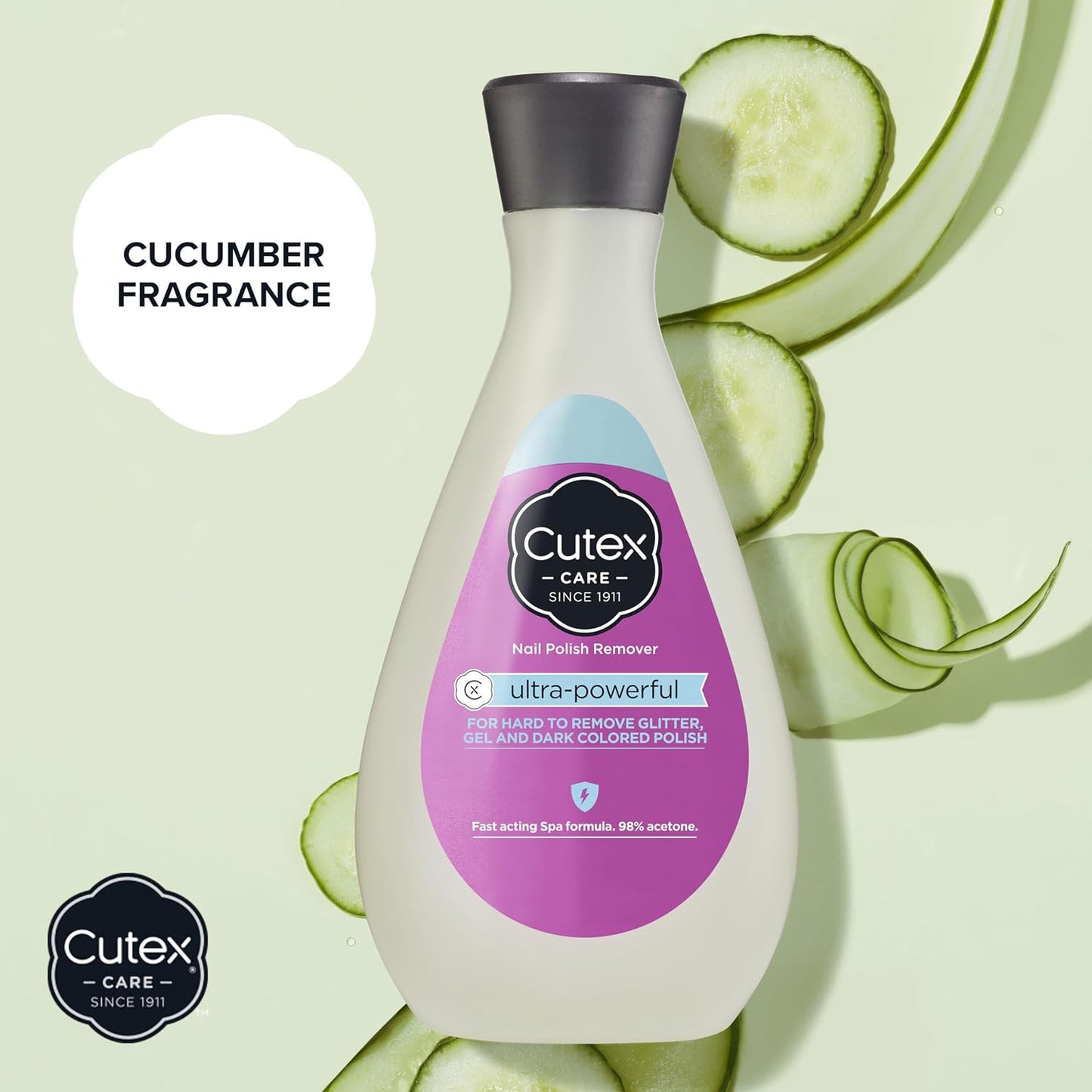 Cutex Nail Polish Remover, Strength Shield, Leaves Nails Looking Healthy, Contains Vitamins E, B5 & Hydrolyzed Silk, 6.76 Fl Oz