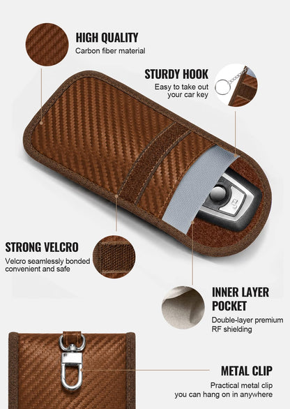 Faraday Pouch for Car Keys, Faraday Bag, Car RFID Signal Blocking Holder, Key Fob Protector, Key fob cage Block Signal Anti-Theft Fob Case Red,M