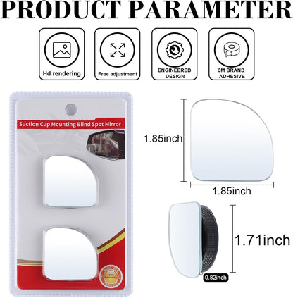 LivTee Blind Spot Car Mirror, HD Glass Frameless Convex Side Mirror Blindspot, Wide Angle Rear View Mirrors for SUVs, Trucks and RVs - Car Accessories