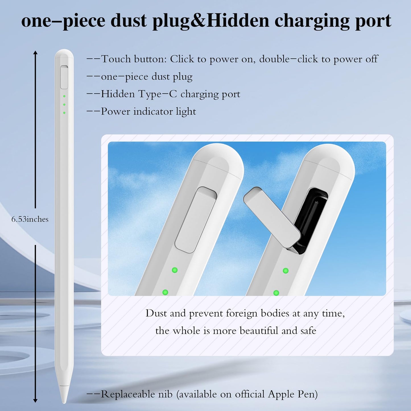 Stylus Pen for iPad11&10thGen,14Mins Faster Charge, with Pencil Holder,Palm Rejection, Tilt Sensitivity, for iPad Air11&13-inch(M3/M2), iPad Pro 11&13-inch (M4),iPad 6-11th,iPad Pro 11/12.9 inch
