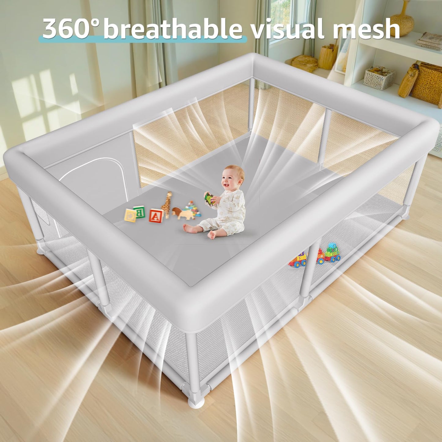 Hiaksedt Baby Playpen 50x50 Inch, Play Pens for Babies and Toddlers
