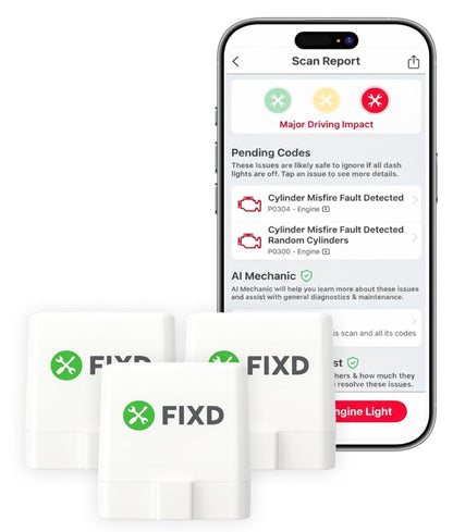 FIXD Bluetooth OBD2 Scanner - Car Diagnostic Check Engine Code Reader