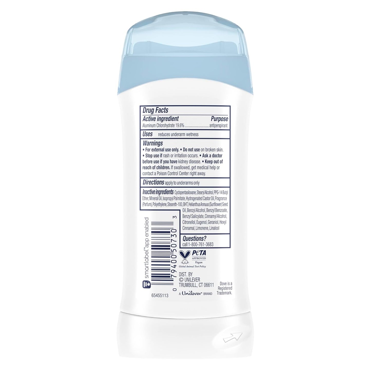 Dove Antiperspirant Deodorant Stick Original Clean 2.6 oz 2PK