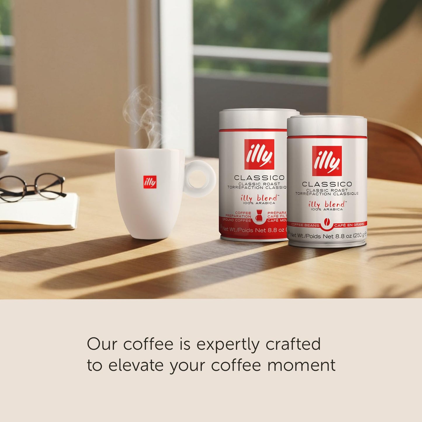 illy Intenso Ground Espresso Coffee, Bold Roast, Intense, Robust and Full Flavored With Notes of Deep Cocoa, 100% Arabica Coffee, No Preservatives, 8.8 Ounce Can (Pack of 1)