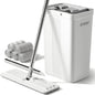 JOYMOOP Wall Mop and Bucket Set, Hands-Free Flat Floor Mop with 3 Washable Microfiber Pads, Wet and Dry Use, Ideal for Home and Commercial Floor Cleaning