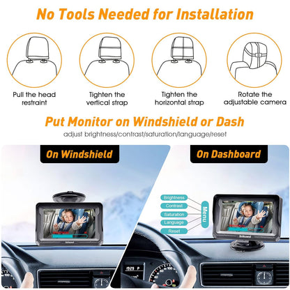 DoHonest Baby Car Camera HD 1080P: Rear Facing Car Baby Monitor Clear Image
