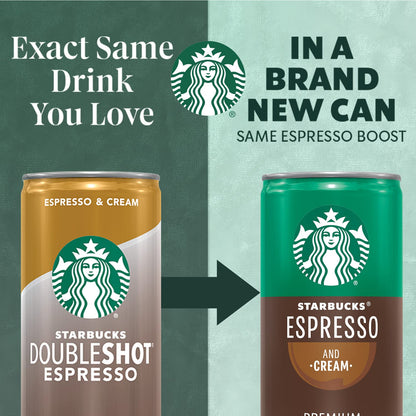 Starbucks Espresso & Cream, 6.5 Fl Oz Cans (Pack of 12)