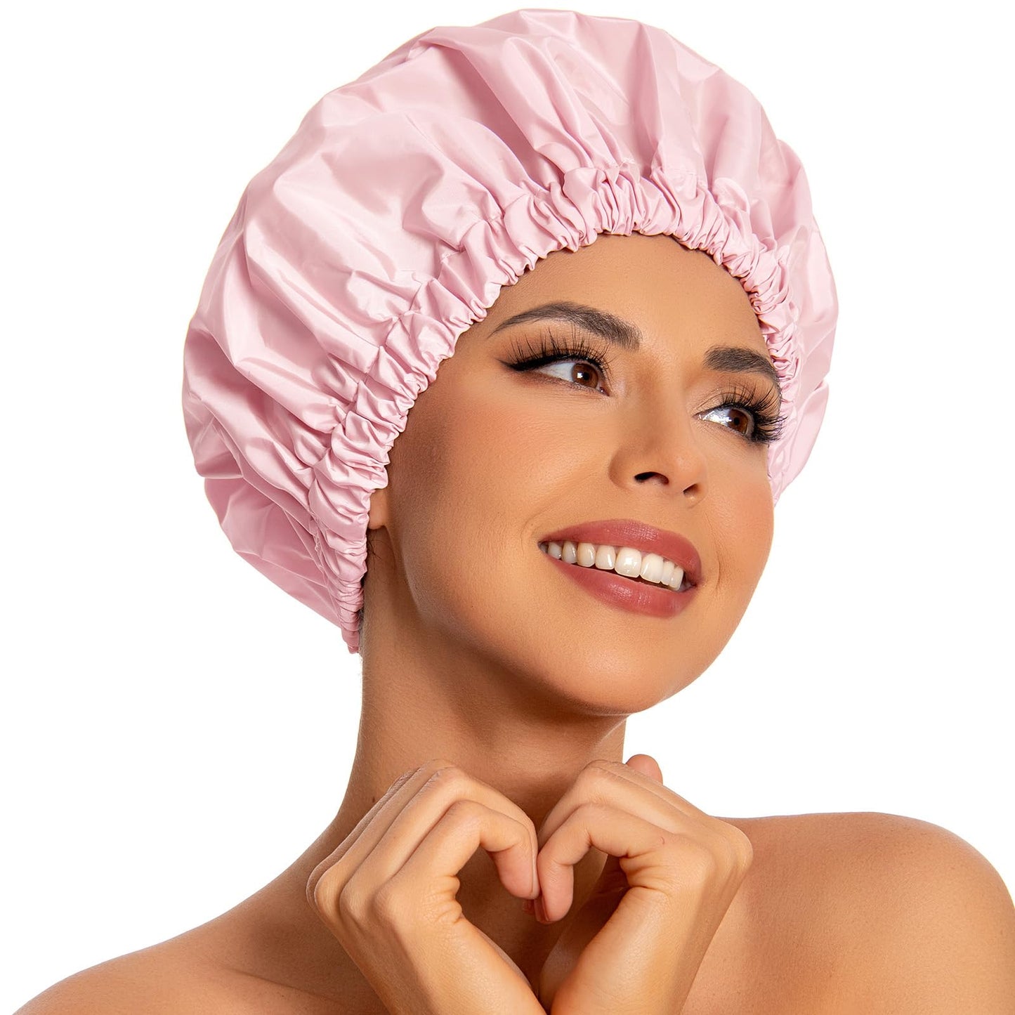 Edoneery Shower Caps for Women Reusable Waterproof, Shower Hair Cap