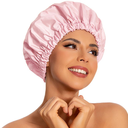 Edoneery Shower Caps for Women Reusable Waterproof, Shower Hair Cap