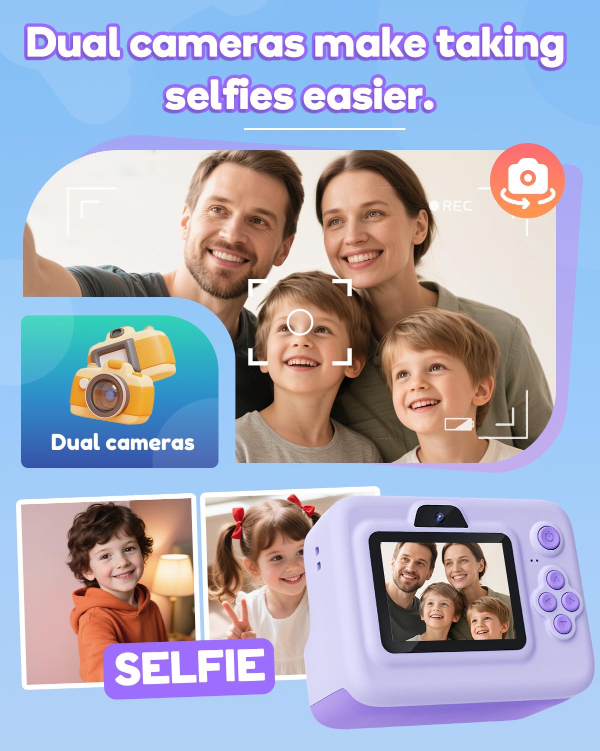 Dylanto Kids Camera Instant Print,1080P Kids Instant Cameras that Print Photos,Christmas Birthday Gifts for Girls Age 3-12,Portable Toy for 3 4 5 6 7 8 9 10 Year Old Girls Boys Pink