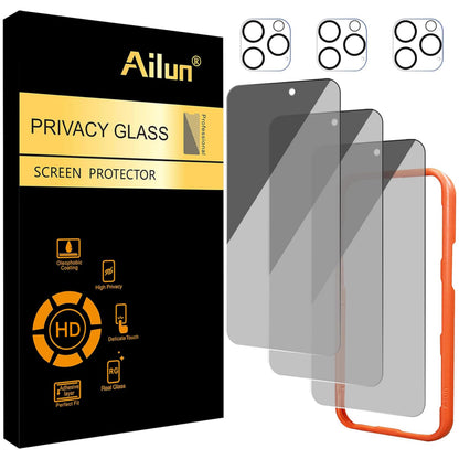 Ailun Privacy Screen Protector+Camera Lens Protector for iPhone 17 Pro Max
