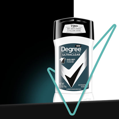Degree Men UltraClear Antiperspirant Black+White Sweat & 2 Count 2.7 oz