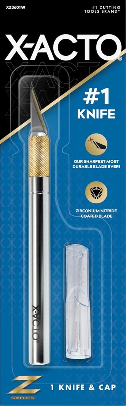 X-ACTO #1 Z-Series Precision Utility Knife, Metal, Silver, Aluminum Handle, Includes Safety Cap - For Precise, Fine Cuts