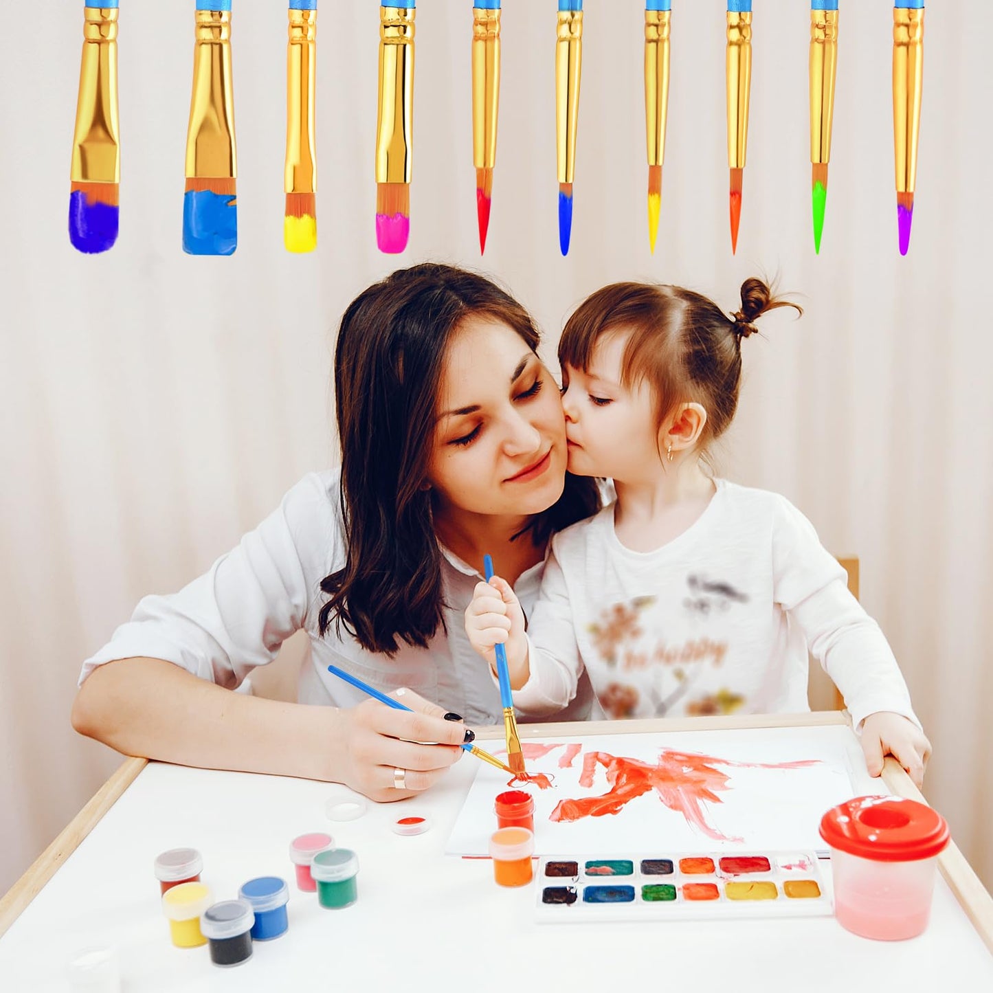 AROIC 10 Pcs Paint Brushes, Acrylic Oil Watercolor Painting Brush Set