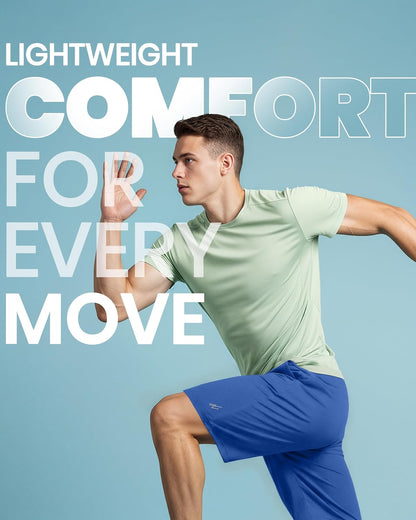 Breathable Mesh Mens Athletic Shorts Loose-Fit Quick Dry Running Gym Shorts