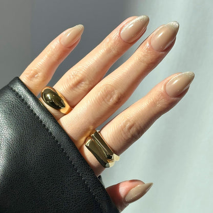 Glamnetic Press On Nails - Short Almond, Glossy Fake Nails 24 Pc Full Kit