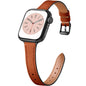 Charlam Slim Leather Band Compatible with Apple Watch Bands for Women 40mm 38mm 41mm 42mm 44mm 45mm 46mm, Top Grain Genuine Leather Strap Thin Wristband for iWatch Series 11 10 SE 9 8 7 6 5 4 3 2 1