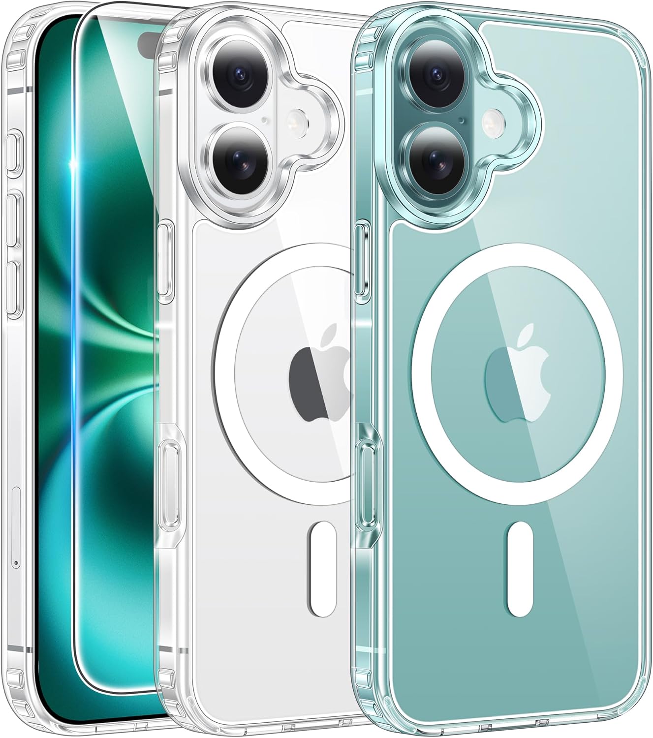FNTCASE for iPhone 17 Pro Case Clear Magnetic with Screen Protector