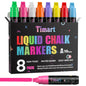 Timart Fine Tip Chalk Markers, Liquid Chalk Pens-8 Pack, 1mm Point