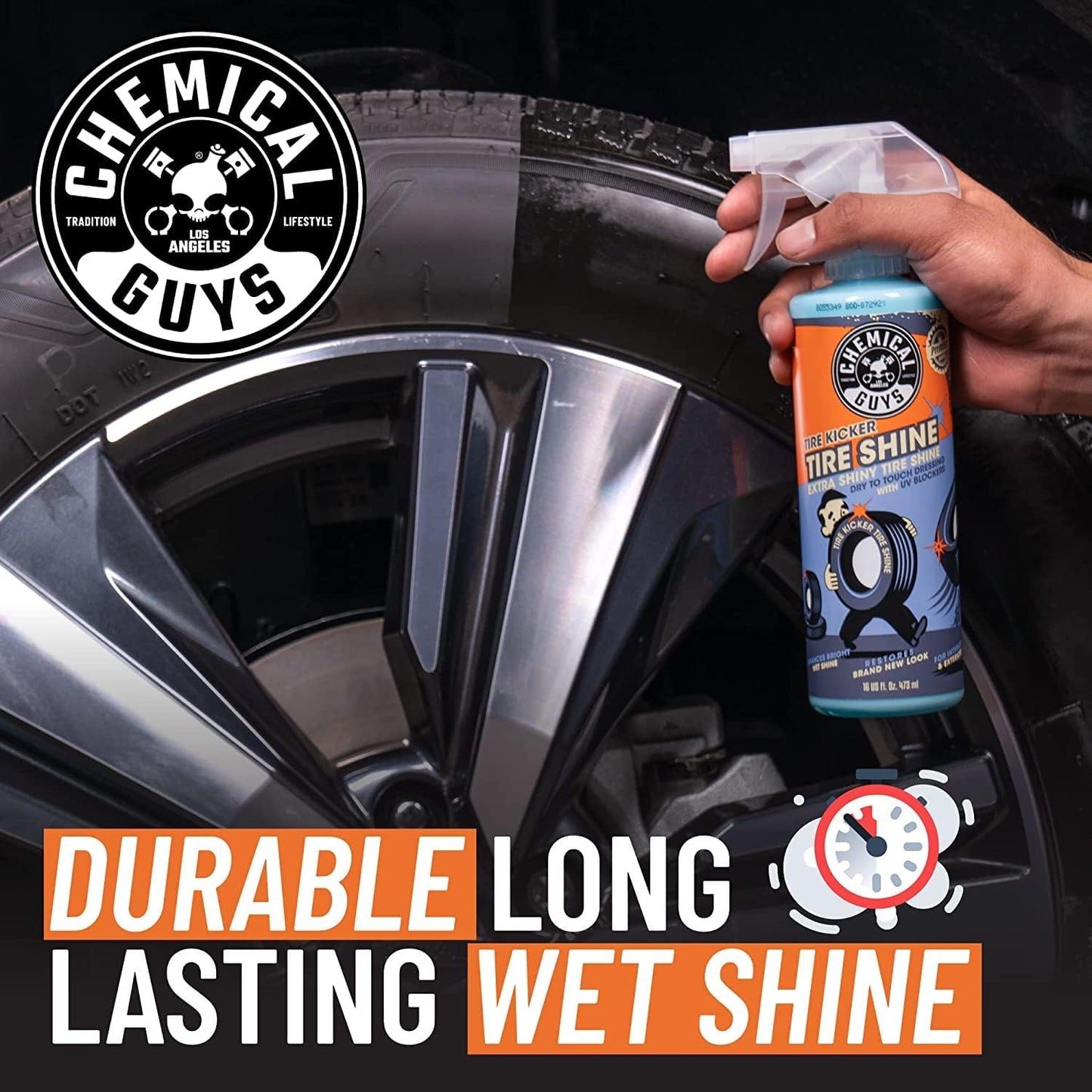 Chemical Guys, Tire Kicker Extra Glossy Tire Shine Spray, Dry Touch, 16 oz