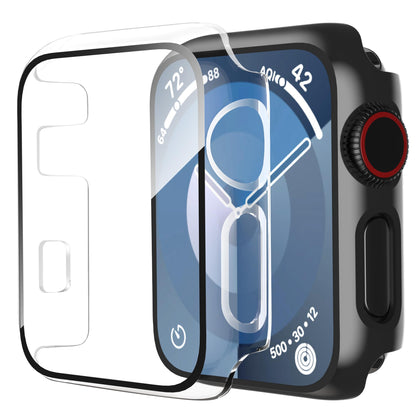 Smiling 2 Pack Case Compatible with Apple Watch SE 3 (2025)/ SE 2/ SE/Series 6/5/4 40mm with Tempered Glass Screen Protector, Hard PC Case Overall Protective Cover- 1 Blue+ 1 Transparent