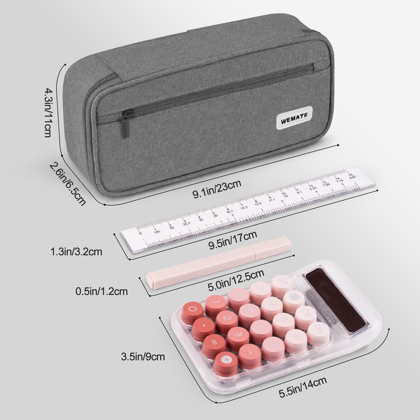 WEMATE Pencil Case, Large Storage Organizer, Makeup Bag, Teacher Must - have, Big Pencil Pouch, Marker Case for College