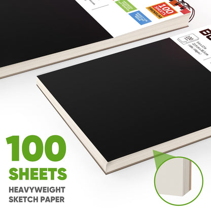 Soucolor Sketch Book 9" x 12", 100 Sheets Kids Art Sketchbook Drawing Pad