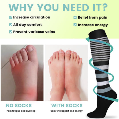 Copper Compression Socks 15-20 mmHg for Men & Women 8 Pairs – Circulation Support for Nurses, Travel, Running, Hiking, Soccer