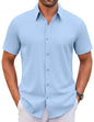 COOFANDY Men's Stretch Dress Shirts Short Sleeve Wrinkle Free Casual Button Down Shirts
