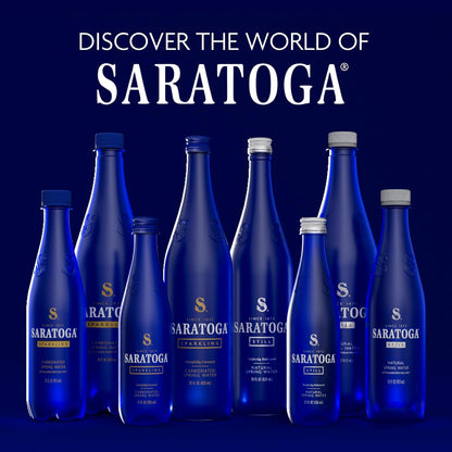 Saratoga Sparkling Water Bottles, 24-Pack – Carbonated Spring Bottled Water – Recycled PET Plastic Bottles – 16 Fl Oz